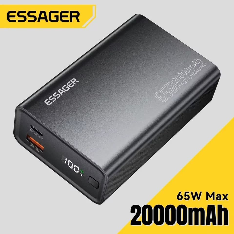 מטען נייד Essager 20000mAh עם טעינה מהירה 65W PD